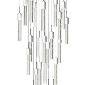 HomeRoots Silver Multi-Light Dimmable Chandelier with Clear Shades - Elegant Tiered Design for Any Space 558711