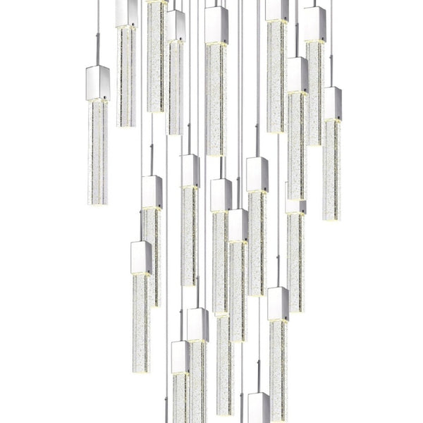 HomeRoots Silver Multi-Light Dimmable Chandelier with Clear Shades - Elegant Tiered Design for Any Space 558711
