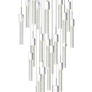 HomeRoots Silver Multi-Light Dimmable Chandelier with Clear Shades - Elegant Tiered Design for Any Space 558711