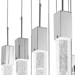 HomeRoots Silver Multi-Light Dimmable Chandelier with Clear Shades - Elegant Tiered Design for Any Space 558711
