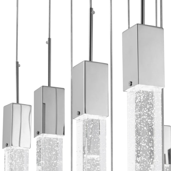 HomeRoots Silver Multi-Light Dimmable Chandelier with Clear Shades - Elegant Tiered Design for Any Space 558711