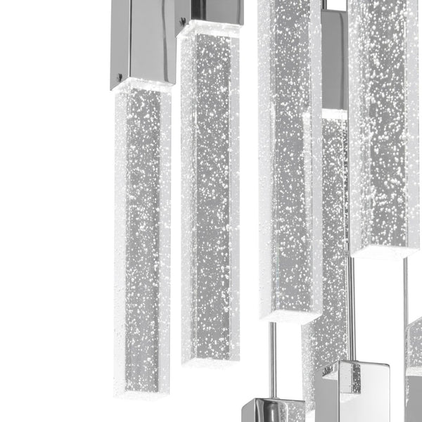 HomeRoots Silver Multi-Light Dimmable Chandelier with Clear Shades - Elegant Tiered Design for Any Space 558711