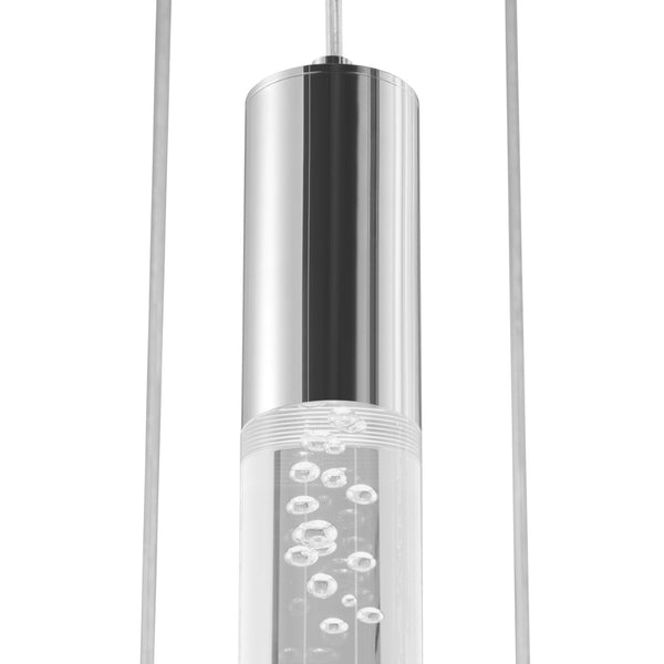 HomeRoots Silver Nine-Light Dimmable Chandelier with Clear Shades – Modern Elegance for Any Room Decor 558712