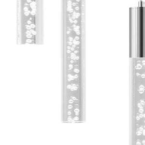 HomeRoots Silver Nine-Light Dimmable Chandelier with Clear Shades – Modern Elegance for Any Room Decor 558712