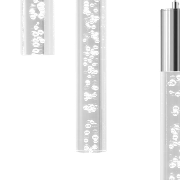 HomeRoots Silver Nine-Light Dimmable Chandelier with Clear Shades – Modern Elegance for Any Room Decor 558712