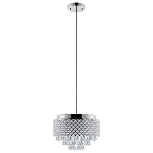 HomeRoots Silver Nine-Light Crystal Chandelier - Dimmable Elegance with Clear Shades for Any Décor Space 558714