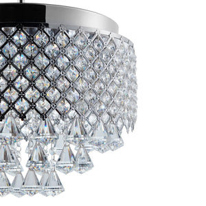 HomeRoots Silver Nine-Light Crystal Chandelier - Dimmable Elegance with Clear Shades for Any Décor Space 558714