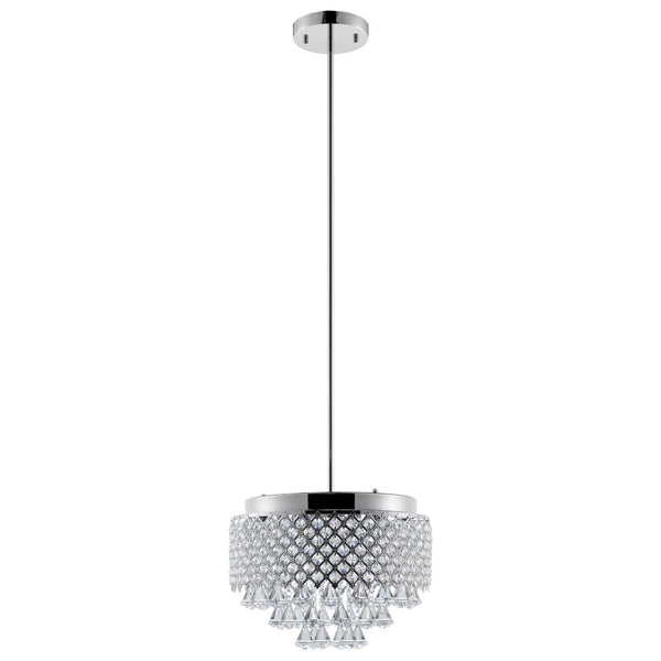 HomeRoots Silver Nine-Light Crystal Chandelier - Dimmable Elegance with Clear Shades for Any Décor Space 558714