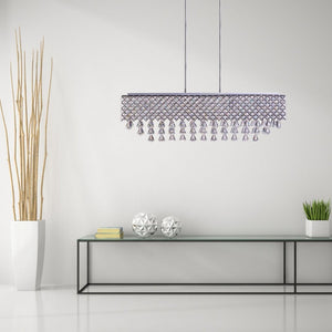HomeRoots Silver Contemporary Twelve-Light Dimmable Chandelier with Clear Shades for Modern Décor Spaces 558715