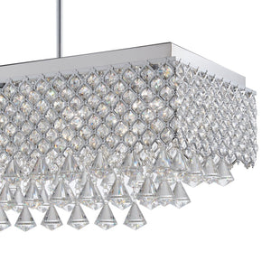 HomeRoots Silver Contemporary Twelve-Light Dimmable Chandelier with Clear Shades for Modern Décor Spaces 558715