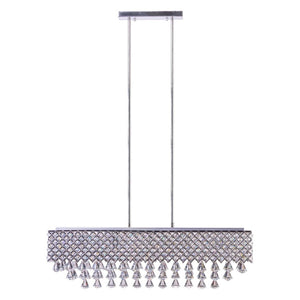HomeRoots Silver Contemporary Twelve-Light Dimmable Chandelier with Clear Shades for Modern Décor Spaces 558715