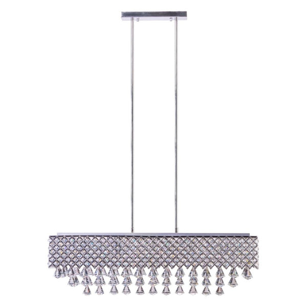 HomeRoots Silver Contemporary Twelve-Light Dimmable Chandelier with Clear Shades for Modern Décor Spaces 558715