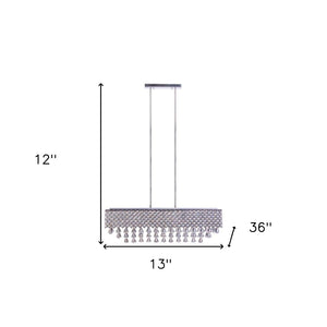 HomeRoots Silver Contemporary Twelve-Light Dimmable Chandelier with Clear Shades for Modern Décor Spaces 558715