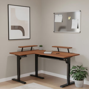 HomeRoots 45" Adjustable Oak and White Standing Desk - Ergonomic Design for Modern Workspaces with USB Outlet 558721