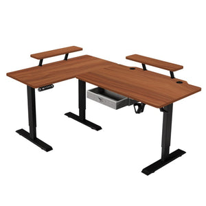 HomeRoots 45" Adjustable Oak and White Standing Desk - Ergonomic Design for Modern Workspaces with USB Outlet 558721