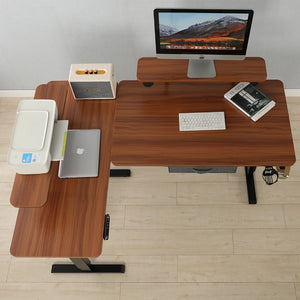 HomeRoots 45" Adjustable Oak and White Standing Desk - Ergonomic Design for Modern Workspaces with USB Outlet 558721