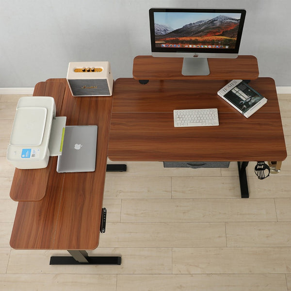 HomeRoots 45" Adjustable Oak and White Standing Desk - Ergonomic Design for Modern Workspaces with USB Outlet 558721