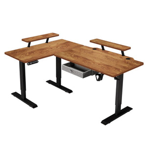 HomeRoots 45" Adjustable White Standing Desk - Ergonomic Design with Built-in Power for Home Office Comfort 558722