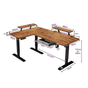HomeRoots 45" Adjustable White Standing Desk - Ergonomic Design with Built-in Power for Home Office Comfort 558722