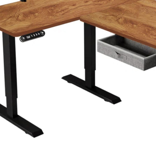 HomeRoots 45" Adjustable White Standing Desk - Ergonomic Design with Built-in Power for Home Office Comfort 558722