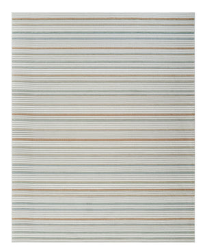 Homeroots 5' X 7' Cream And Beige Striped Distressed Indoor Outdoor Area Rug  Polypropylene 558726