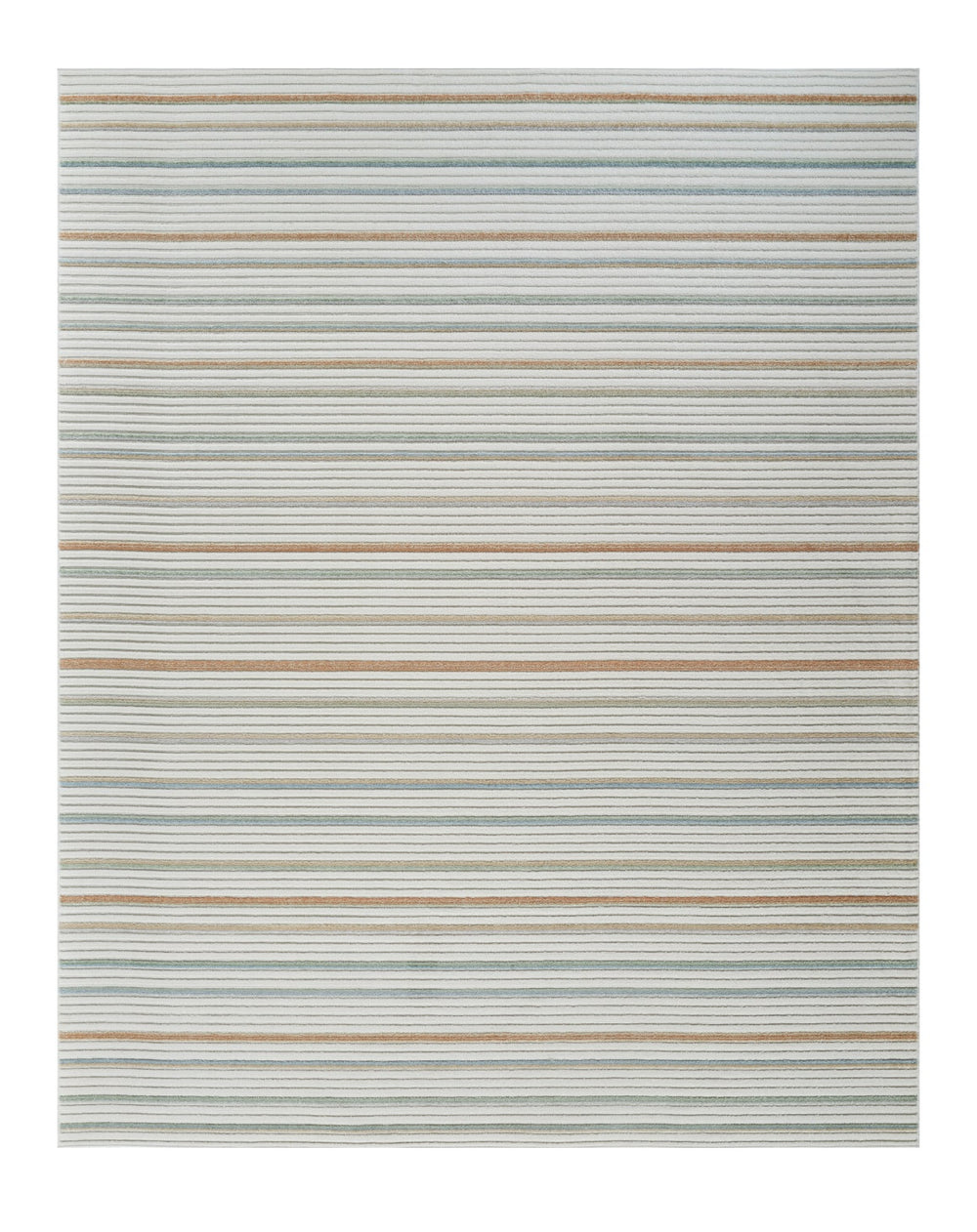 Homeroots 8' X 10' Cream And Beige Striped Distressed Indoor Outdoor Area Rug  Polypropylene 558727