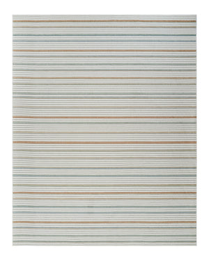 Homeroots 8' X 10' Cream And Beige Striped Distressed Indoor Outdoor Area Rug  Polypropylene 558727