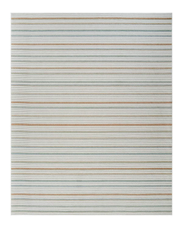 Homeroots 8' X 10' Cream And Beige Striped Distressed Indoor Outdoor Area Rug  Polypropylene 558727