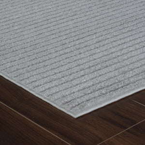 HomeRoots 5' Stylish Cream and Beige Striped Distressed Area Rug for Indoor and Outdoor Spaces, Durable Design 5' X 7' 558728