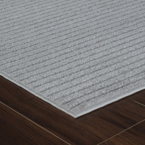 HomeRoots 5' Stylish Cream and Beige Striped Distressed Area Rug for Indoor and Outdoor Spaces, Durable Design 5' X 7' 558728