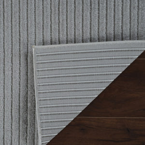 HomeRoots 5' Stylish Cream and Beige Striped Distressed Area Rug for Indoor and Outdoor Spaces, Durable Design 5' X 7' 558728