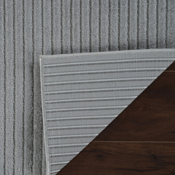 HomeRoots 5' Stylish Cream and Beige Striped Distressed Area Rug for Indoor and Outdoor Spaces, Durable Design 5' X 7' 558728