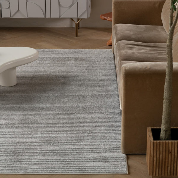 HomeRoots 5' Stylish Cream and Beige Striped Distressed Area Rug for Indoor and Outdoor Spaces, Durable Design 8' X 10' 558729
