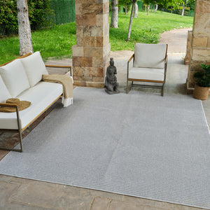 Homeroots 8' X 10' Cream And Beige Striped Distressed Indoor Outdoor Area Rug  Polypropylene 558729