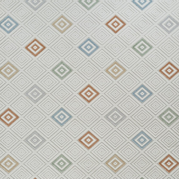 Homeroots 8' X 10' Cream And Beige Geometric Distressed Indoor Outdoor Area Rug  Polypropylene 558731