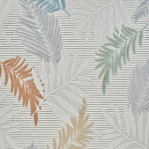 Homeroots 5' X 7' Cream And Beige Botanical Leaves Distressed Indoor Outdoor Area Rug  Polypropylene 558732