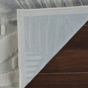 Homeroots 5' X 7' Cream And Beige Botanical Leaves Distressed Indoor Outdoor Area Rug  Polypropylene 558732