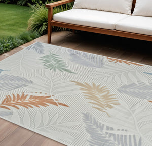 HomeRoots 5' Timeless Cream and Beige Botanical Leaves Area Rug – Durable, Stylish, and Versatile for Any Space 8' X 10' 558733