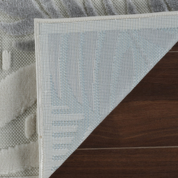 Homeroots 8' X 10' Cream And Beige Botanical Leaves Distressed Indoor Outdoor Area Rug  Polypropylene 558733