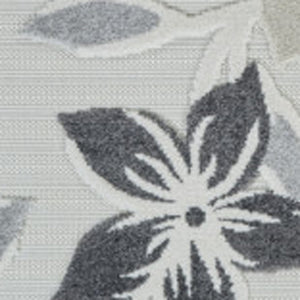 Homeroots 8' X 10' Cream And Gray Floral Distressed Indoor Outdoor Area Rug  Polypropylene 558735