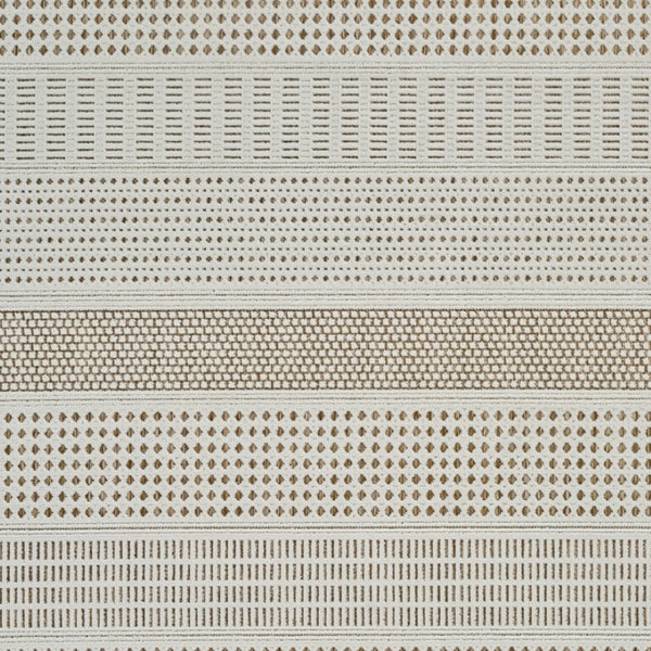 HomeRoots 4' Durable Beige and Brown Geometric Distressed Area Rug for Indoor and Outdoor Spaces, Easy Care 5' X 7' 558747