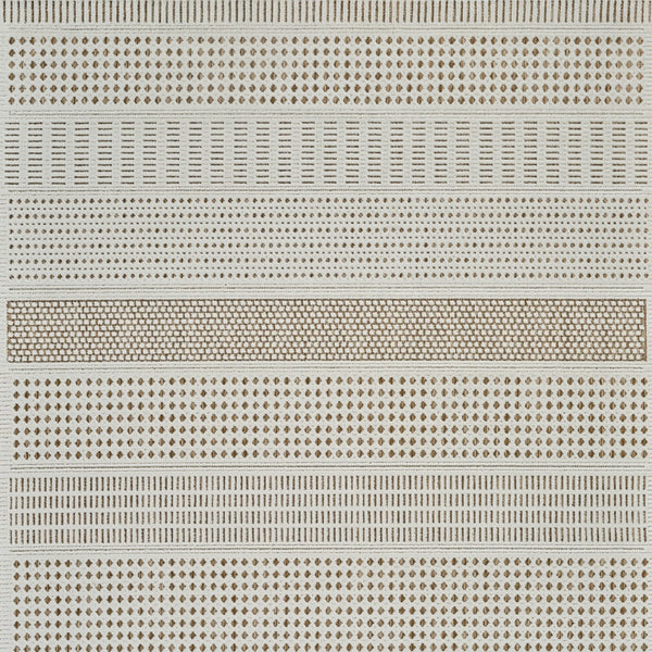 Homeroots 8' X 10' Beige And Brown Geometric Distressed Indoor Outdoor Area Rug  Polypropylene 558749