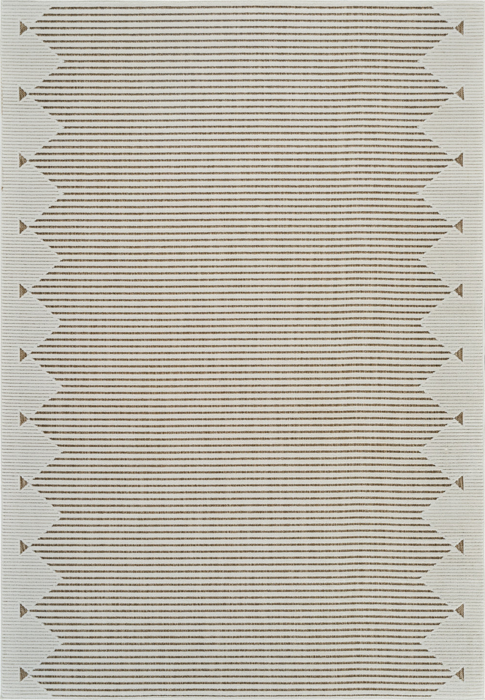 Homeroots 6' X 9' Beige And Brown Geometric Distressed Indoor Outdoor Area Rug  Polypropylene 558755