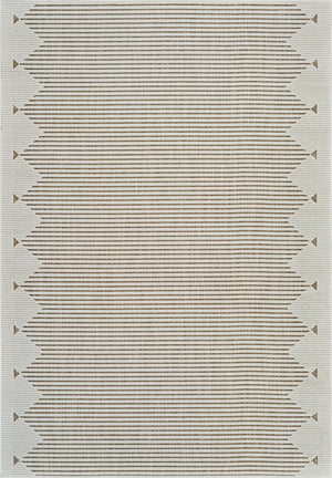 Homeroots 6' X 9' Beige And Brown Geometric Distressed Indoor Outdoor Area Rug  Polypropylene 558755