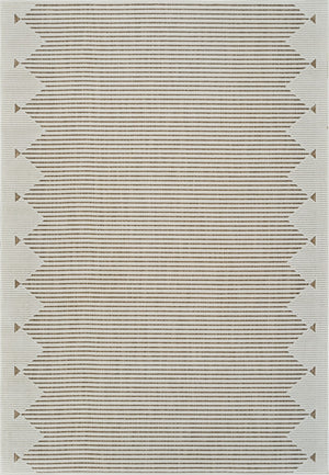 HomeRoots 4' Beige and Brown Geometric Distressed Area Rug - Durable, Stylish for Indoor and Outdoor Spaces 4' X 6' 558760