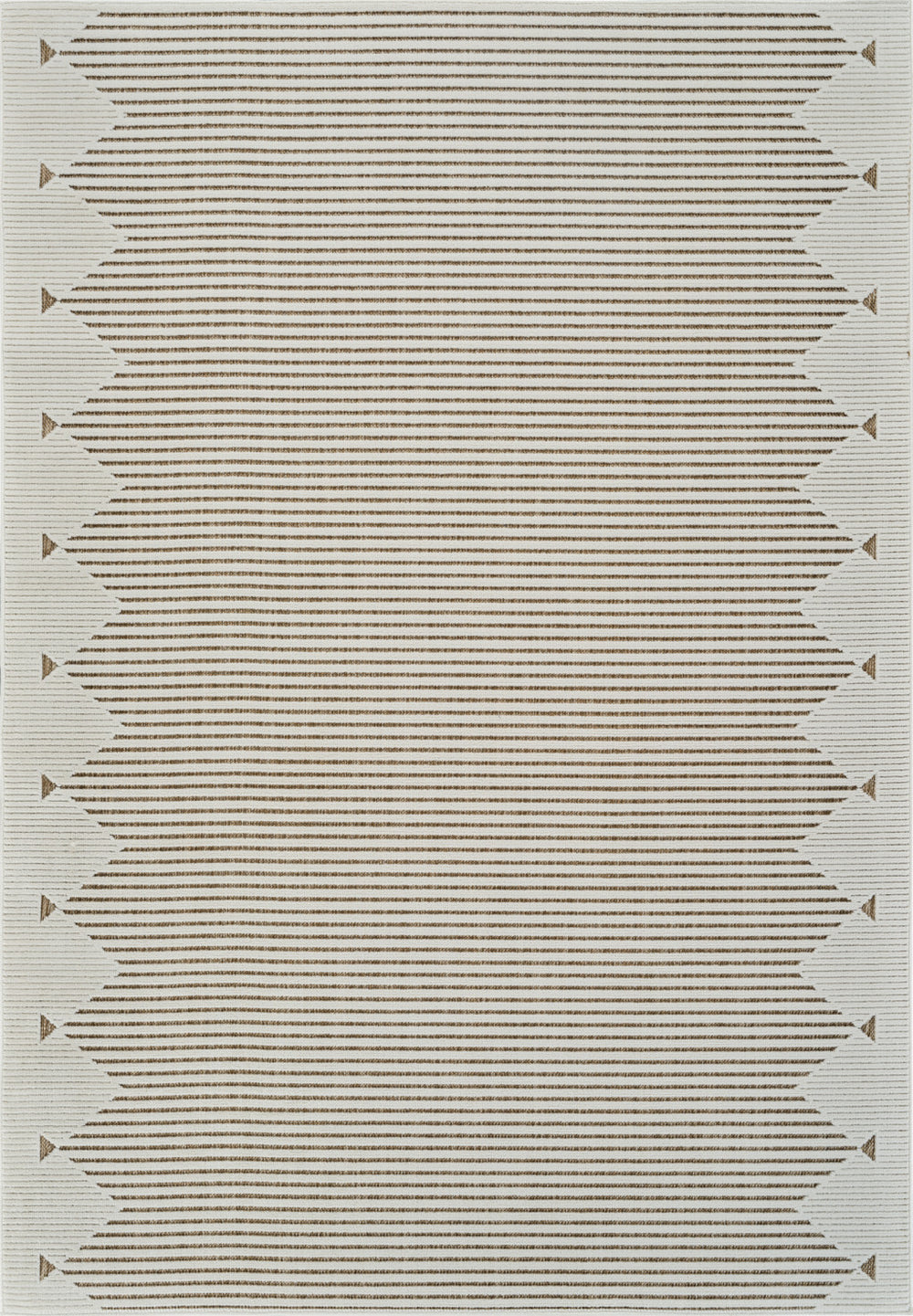 Homeroots 5' X 7' Beige And Brown Geometric Distressed Indoor Outdoor Area Rug  Polypropylene 558761