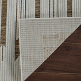 Homeroots 6' X 9' Beige And Brown Geometric Distressed Indoor Outdoor Area Rug  Polypropylene 558762