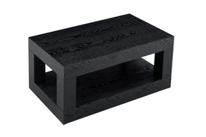 English Elm Modern Two Tier Rectangular Coffee Table with Open Shelf Storage for Living Rooms W3875P389554