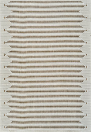 Homeroots 8' X 10' Beige And Brown Geometric Distressed Indoor Outdoor Area Rug  Polypropylene 558763