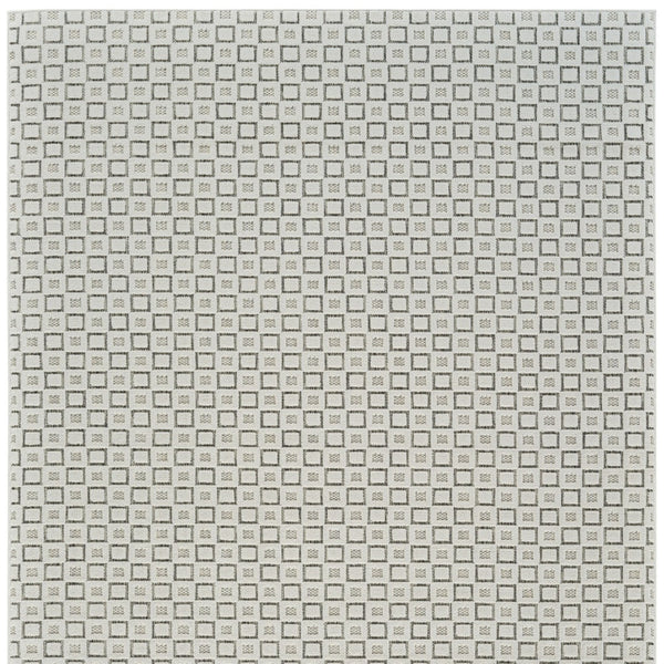 Homeroots 4' X 6' Cream And Beige Geometric Distressed Indoor Outdoor Area Rug  Polypropylene 558767
